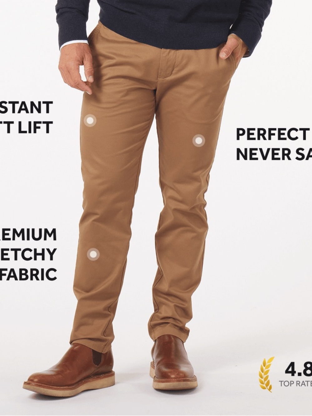 Men's Tan Chino Pants by Perk